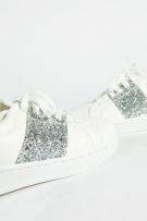 Women sport shoes with silver glitter-4