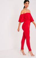 Jumpsuit red with open shoulder-4