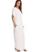 Long white dress with short sleeves-5