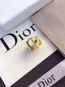 Dior wide gold logo ring-7