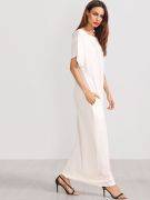 Long white dress with short sleeves-1