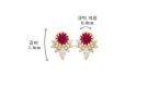 Zirconia earring wreath and colorful pink-4