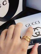 Gucci gold logo ring-4