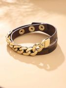 Leather chain bracelet-1