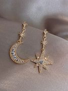 Long star and crescent earring-1