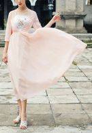 The dress is soft pink-1