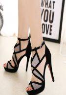 Sandal black summer high heel-2