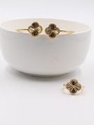 Van Cleef Gold Flower bracelet and ring-2