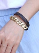 Leather chain bracelet-2
