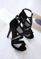 Sandal black summer high heel-1