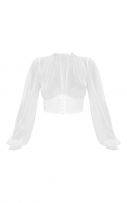 Creamy long blouse-5