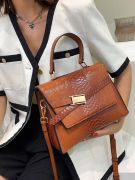 Brown satchel bag for women-3