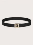 Chanel black leather belt-4