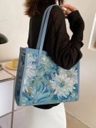 Sky blue handbag and shoulder-5
