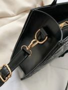 Black handbag with a scarf-7