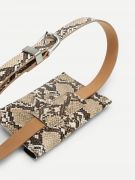 A leather bag built with a snake with a waistband-4