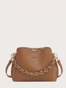 Chain khaki shoulder bag-5