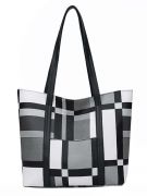 Large gray checkered bag-4