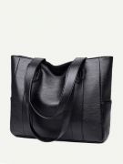 Elegant black leather handbag-2