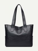 Elegant black leather handbag-5