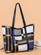 A large bag with colorful plaid-1