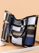 A large bag with colorful plaid-2