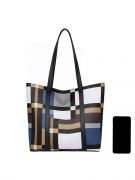 A large bag with colorful plaid-6