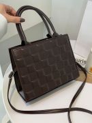 Women's bag with brown squares-2