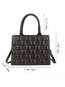 Women's bag with brown squares-3