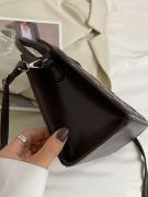 Women's bag with brown squares-5