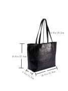Shoulder bag with a shiny black pattern-5