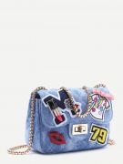 A bag with a chain of blue denim-3