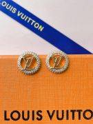 Louis Vuitton Zircon Curve Logo Earring-1