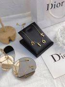 Dior gold metal logo necklace-1