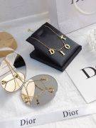 Dior gold metal logo necklace-2