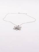 A large flower necklace, zircon, silver-3