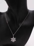 A large flower necklace, zircon, silver-5