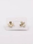 A large white rose earring with zircon-5