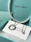 Tiffany silver round necklace-7