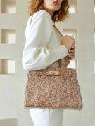 Brown leather handbag-2