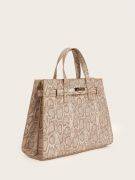 Brown leather handbag-6