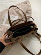 Brown embellished satchel bag-4