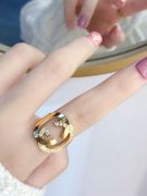 Gucci large gold logo ring-5