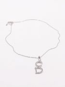 C Dior Silver Zircon Necklace-1