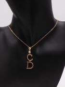 C Dior Silver Zircon Necklace-5