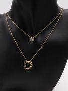 Cartier two layer gold necklace-1