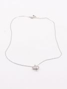 Chanel Silver Small Zircon Necklace-1