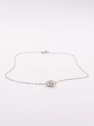 Chanel Silver Small Zircon Necklace-2