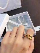 Dior gold logo ring-8