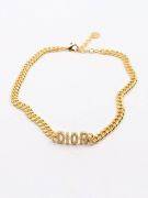 Dior gold cubic zirconia necklace-3